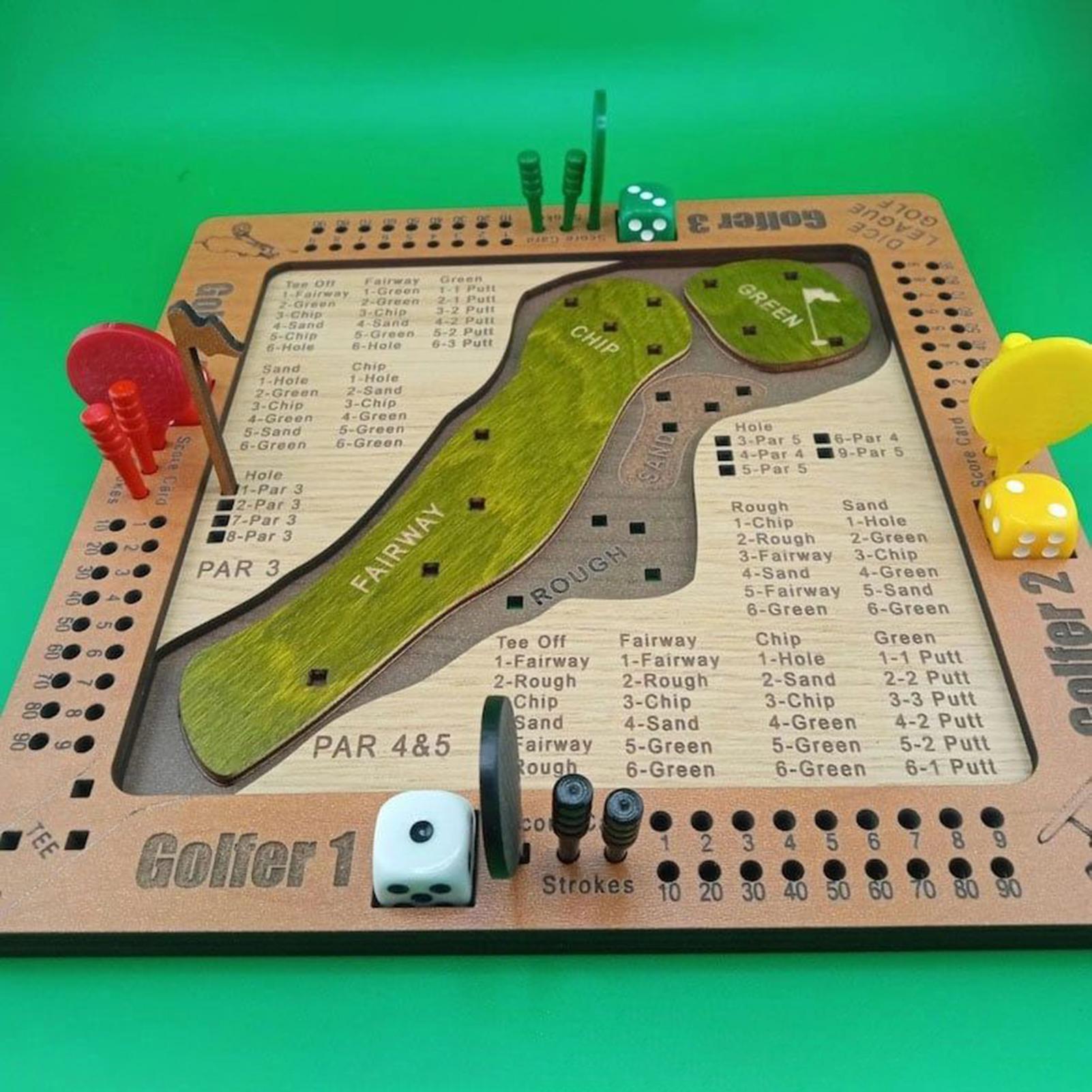 Party Games Indoor - Golfdobbelspel Houten uitdagende golfspeelgoed Feestspellen voor
