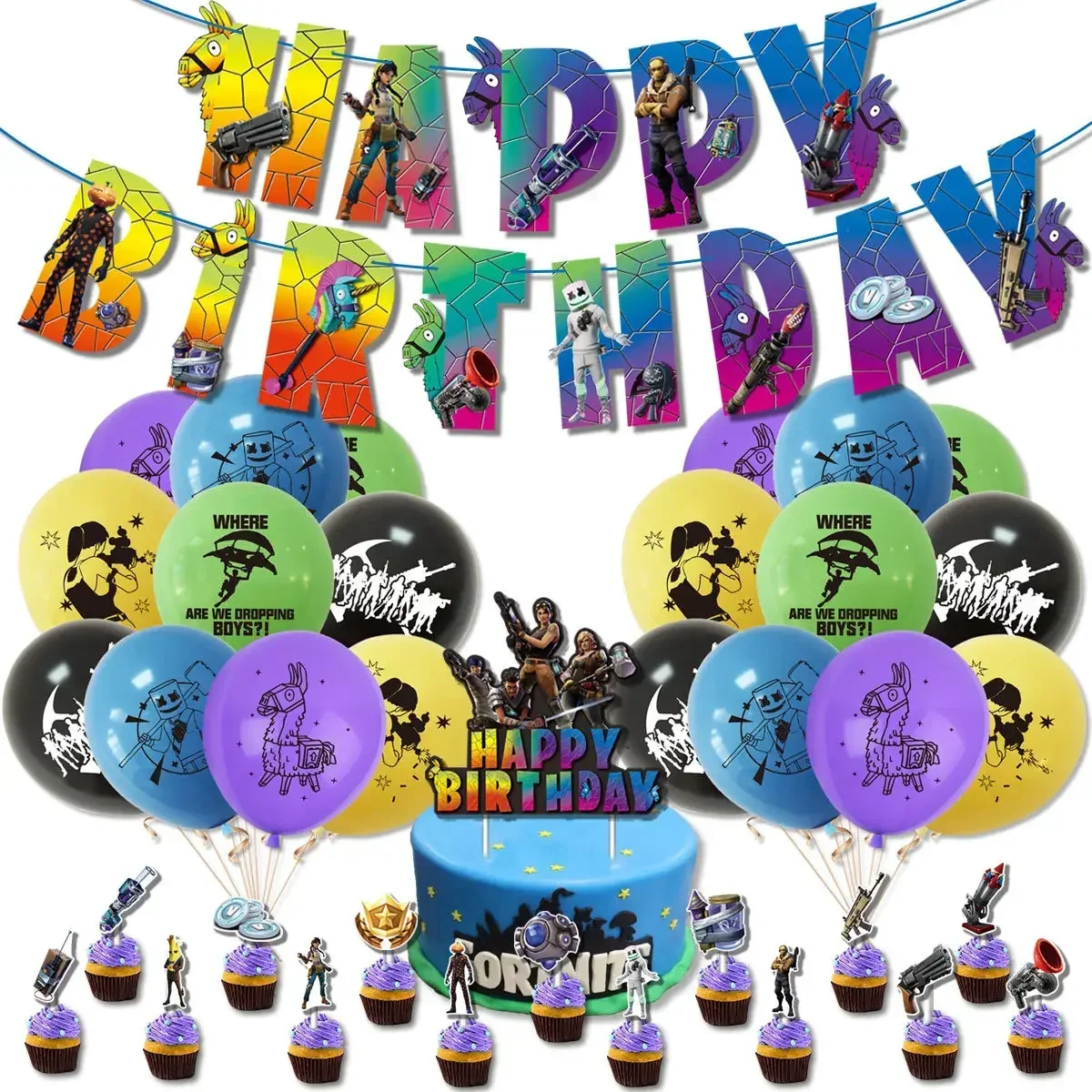Party Games Adult Birthday - Hot Game Fortnite Thema DIY Ballonnen