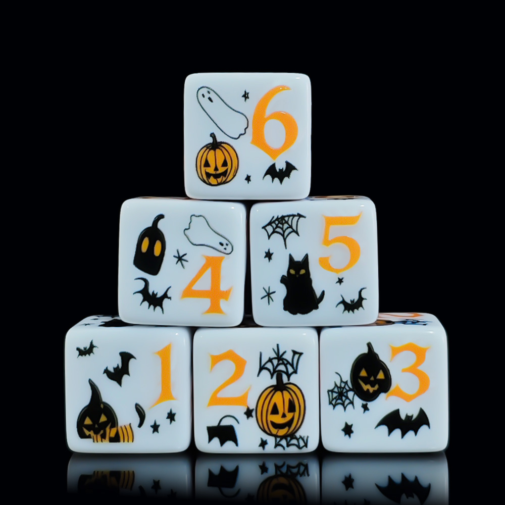 Party Games Indoor - 12 Stuks 16MM Wit Acryl Gedrukt