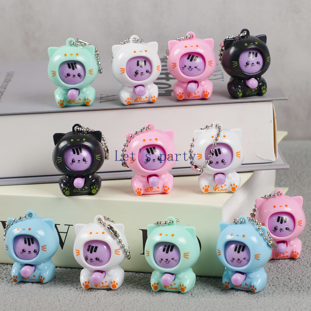 Party Games Baby Shower - 10 stuks Cartoon Mini Kat Gezicht