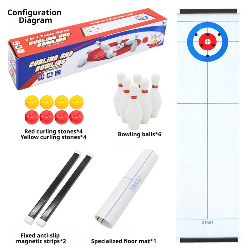 Party Games Indoor - Nieuw Mini Curling & Bowling Tafelspel,