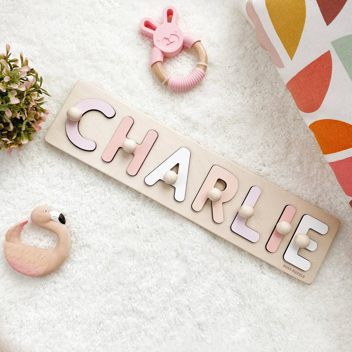 Party Games Baby Shower - Gepersonaliseerde naampuzzel met haringen | Nieuwe