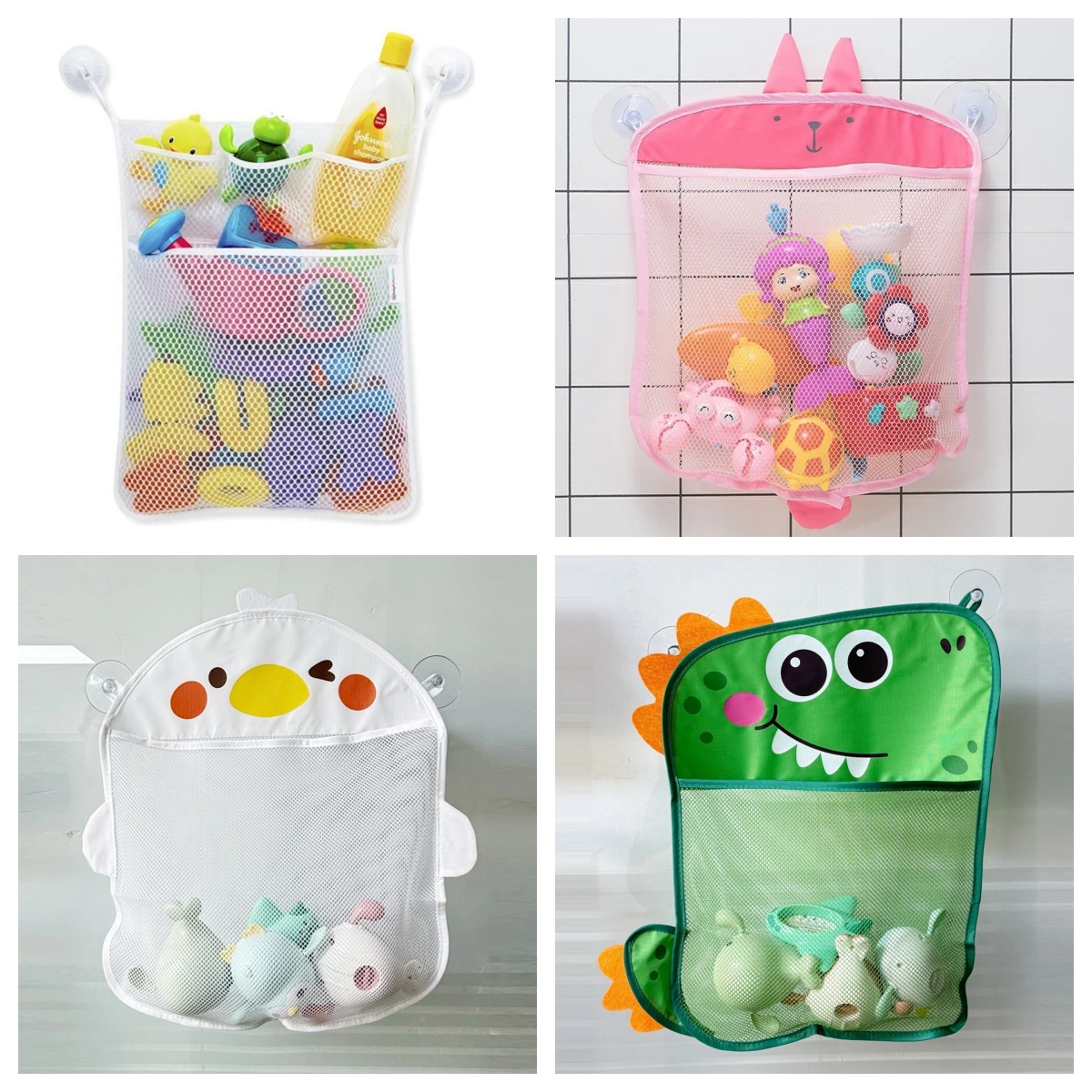 Party Games Baby Shower - Baby badkamer netzak met cartoon dierenfiguren,