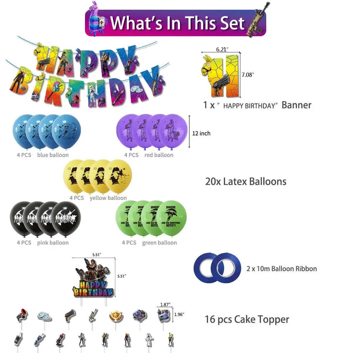 Hot Game Fortnite Thema DIY Ba - Party Games Adult Birthday recensie en prijs