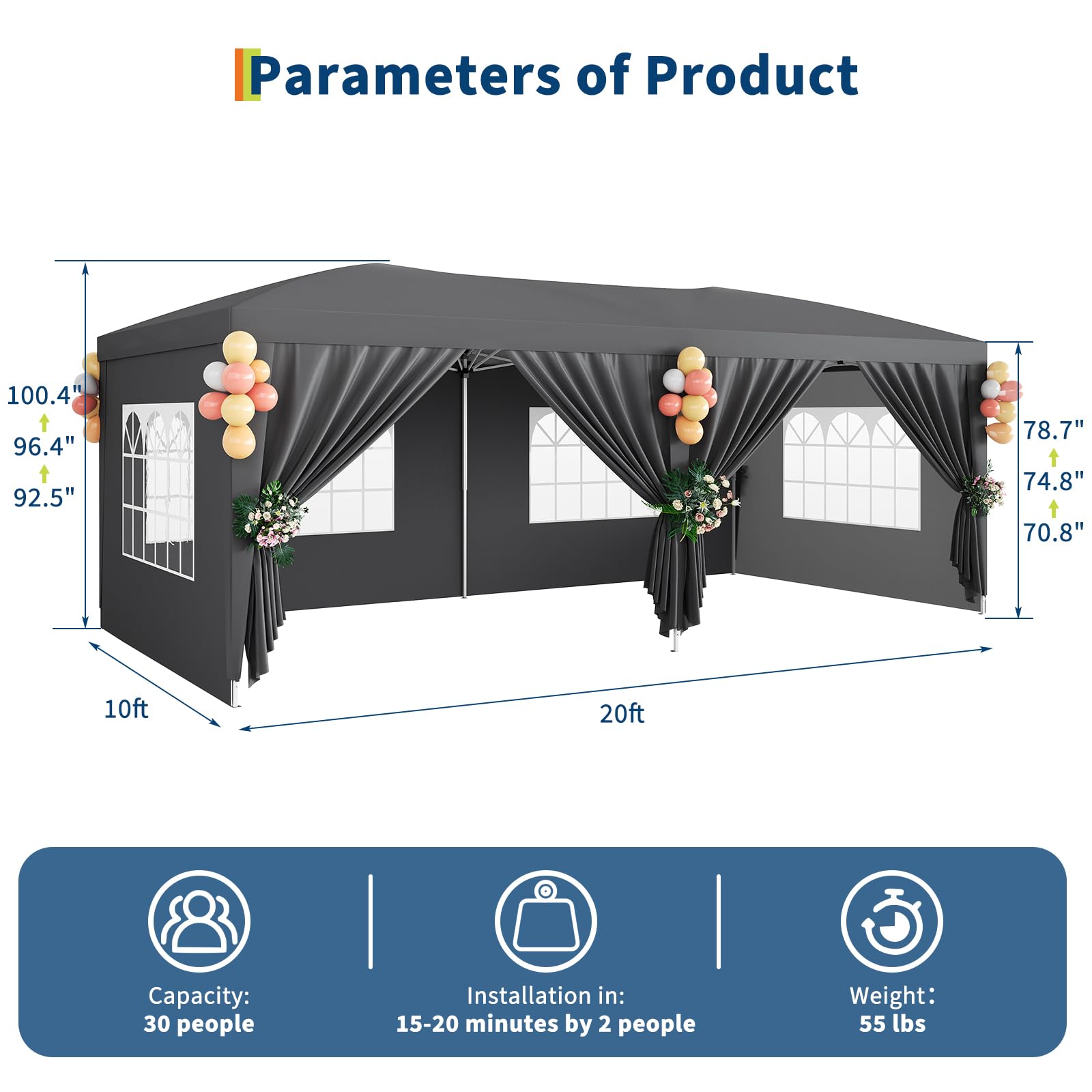 10x20 Pop-up partytent met 6 a - Party Games Indoor recensie en prijs